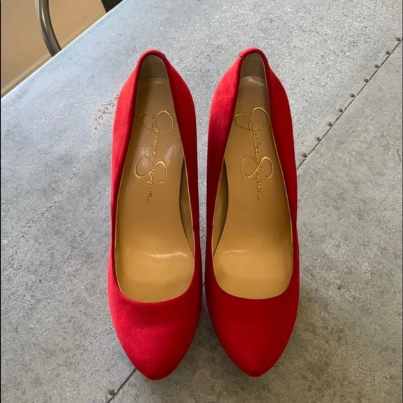 OBO - Red Jessica Simpson platform heels - Picture 5 of 8